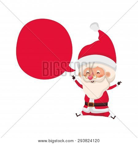 Santa Claus With Speech Bubble Vector Illustration Deisgn