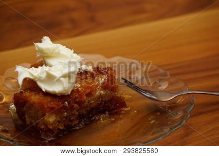 Crumpets In Thick Syrup Turkish Dessert Ekmek Kadayifi