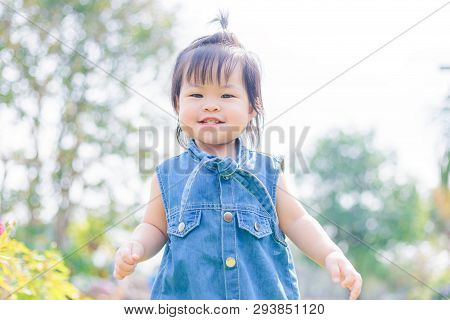A Children Smile And Wanking In The Parks.