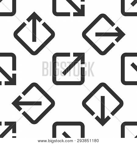 Grey Open In New Window Icon Isolated Seamless Pattern On White Background. Open Another Tab Button 