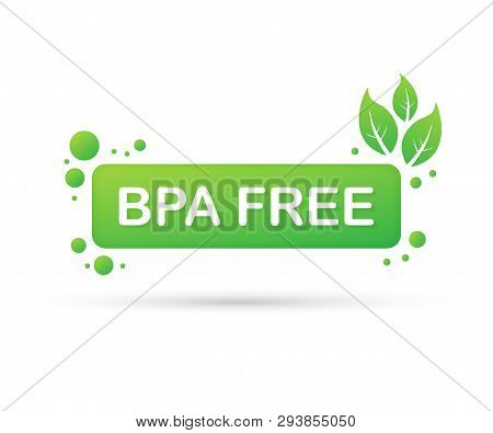 Green Colored Bpa Free Emblems, Badge, Logo, Icon. Vector Stock Illustration.