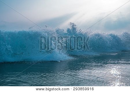 Ominous Ocean Wave. Crest Of Wave. Indian Ocean