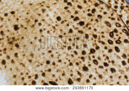 Background Of Matzo On Pesah Matzoth, Textured, Macro, Israel,