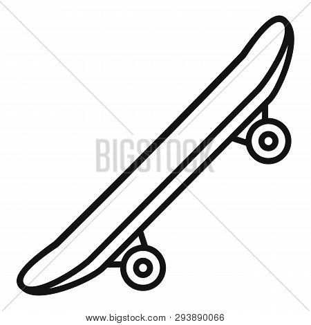 Side Modern Skateboard Icon. Outline Side Modern Skateboard Vector Icon For Web Design Isolated On W