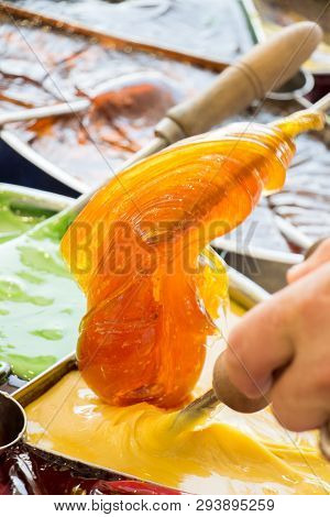 Old Traditional Turkish Ottoman Handmade Stick Candy , Macun