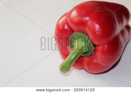 Bulgarian Red Pepper Big Lies On White Background One