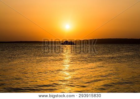 Sunrise Over The Red Sea Seen From A Hotel Near Hurghada In Egypt