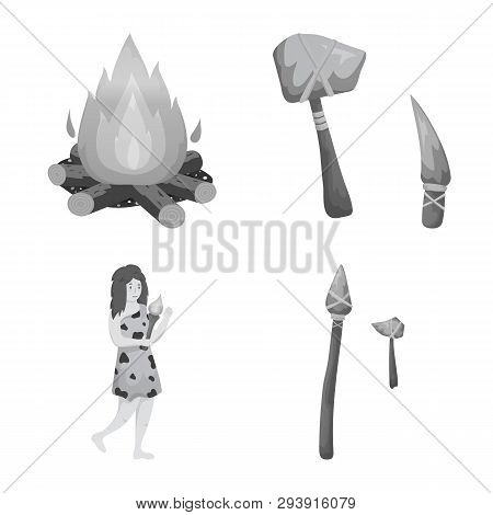 Isolated Object Of History And Era Sign. Set Of History And Neolithic Stock Vector Illustration.