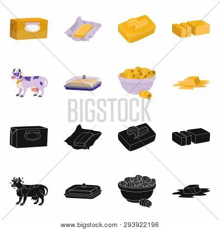 Vector Design Of Creamy And Product Icon. Set Of Creamy And Farm Stock Vector Illustration.