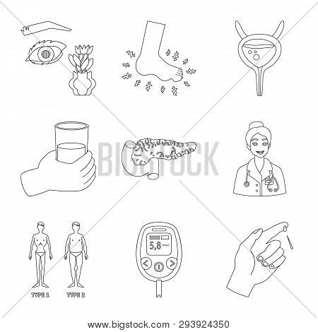 Vector Design Of Mellitus And Diabetes Symbol. Collection Of Mellitus And Diet Stock Vector Illustra