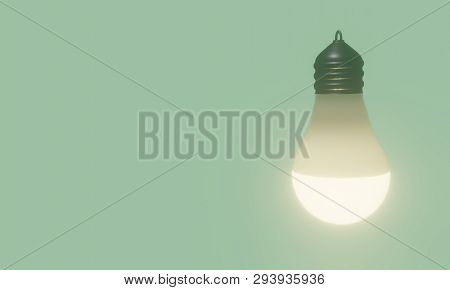Modern Led Lamp Isolated 3d, Eco Energy Concept, Close Up