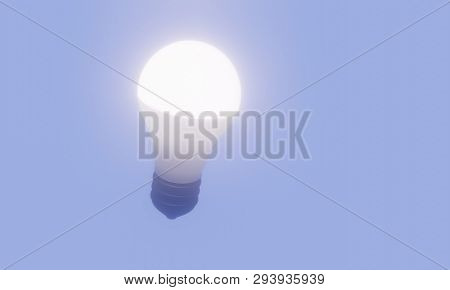 Modern Led Lamp Isolated 3d, Eco Energy Concept, Close Up