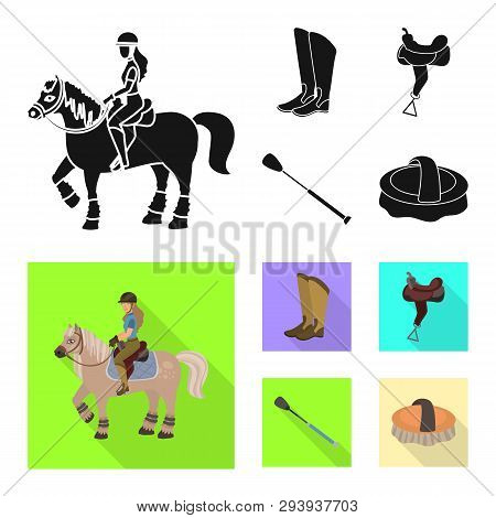 Vector Illustration Of Equipment And Riding Sign. Collection Of Equipment And Competition Stock Symb