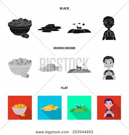 Vector Design Of Creamy And Product Symbol. Collection Of Creamy And Farm Stock Vector Illustration.