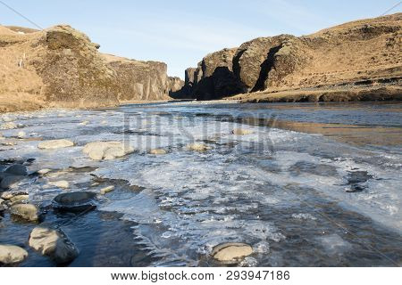 Fjadrargljufur is a canyon in south east Iceland.Fjadrargljufur canyon was created by progressive erosion by flowing water from glaciers through the rocks over a long period of time