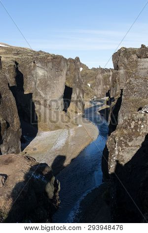 Fjadrargljufur is a canyon in south east Iceland.Fjadrargljufur canyon was created by progressive erosion by flowing water from glaciers through the rocks over a long period of time