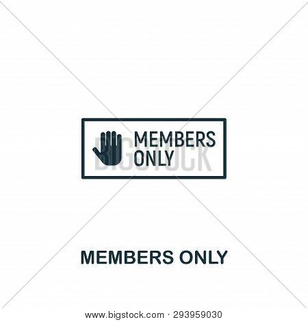 Members Only Icon. Creative Element Design From Content Icons Collection. Pixel Perfect Members Only