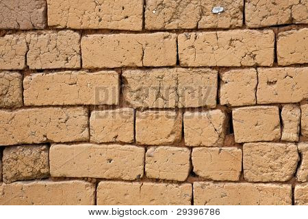 Pared de ladrillos de Adobe