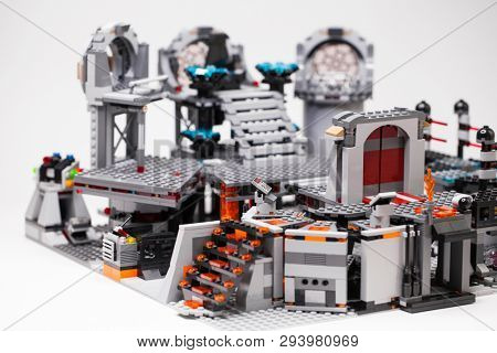 RUSSIA, April 05, 2019. Constructor homemade LEGO Star Wars 75093 Death Star - The last battle without minifigures