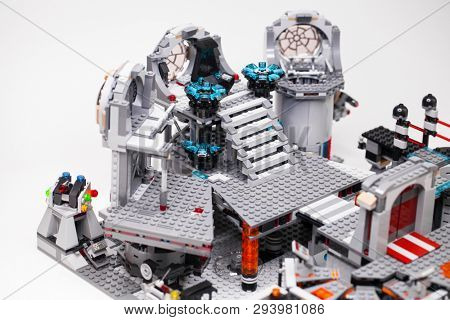 RUSSIA, April 05, 2019. Constructor homemade LEGO Star Wars 75093 Death Star - The last battle without minifigures
