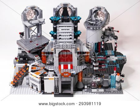 RUSSIA, April 05, 2019. Constructor homemade LEGO Star Wars 75093 Death Star - The last battle without minifigures