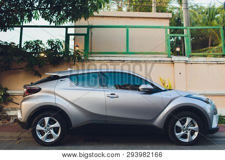 Phuket, Thailand - March 2, 2019: New Toyota C-hr Hybrid, Model Year 2018 In Thailand On Road.