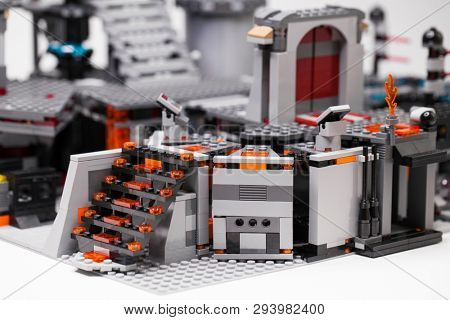 RUSSIA, April 05, 2019. Constructor homemade LEGO Star Wars 75093 Death Star - The last battle without minifigures