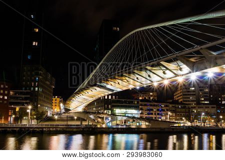 Bilbao City Architectural At Night And Touristic Places Must See Highlights