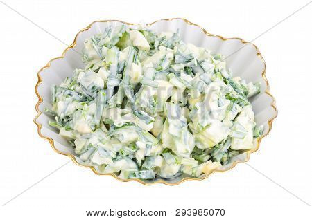 Light Dietary Egg Salad With Spring Greens, Yoghurt Dressing.