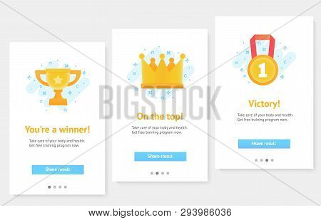 Web Banners. Home Page Concept. Awards For Winners, Champions.