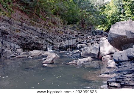 In The Mountains Of Talysh Is A Summer Day. At The Banks Of The Vilas River