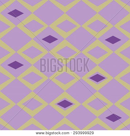 Organic Abstract Modern Purple And Beige Diamonds Seameless Pattern.