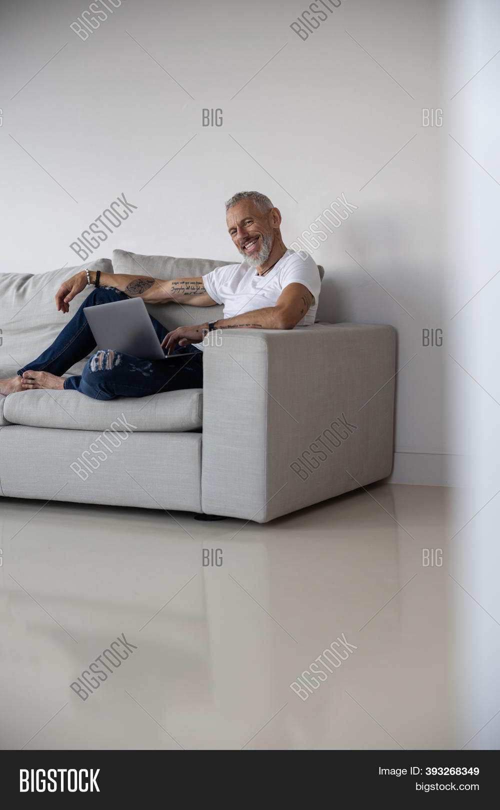 Reclining Male On Sofa Image & Photo (Free Trial) Bigstock