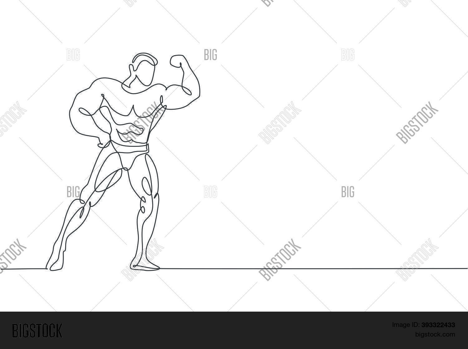 Single Continuous Vector Photo Free Trial Bigstock How to draw a muscular man. single continuous vector photo free