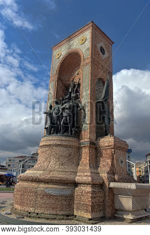Monument Republic. The Republic Monument Is A Famous Monument Located On Taksim Square In Istanbul,