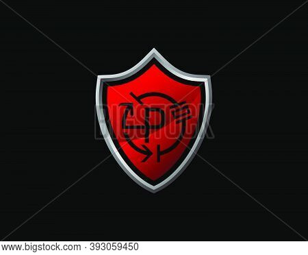 Electro Shield P Letter Logo With Electrical Code And Modern Shield Design. Security P Icon Protecti