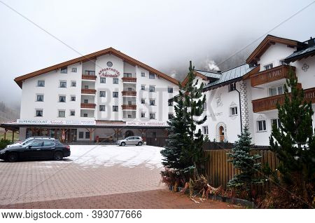 Classic Building Resort Hotel For Swiss And Foreign Travel Visit Rest Relax On Alps Mountain In Tsch