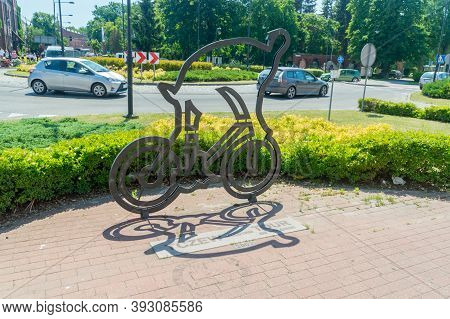 Tczew, Poland - June 26, 2020: Symbol Of Tour De Pologne In Tczew City Center.