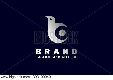 Elegant Bird B Logo, Can Also Be Used For Bc Or Bo Letter Logo, With Flying Bird Shapes, Modern Crea