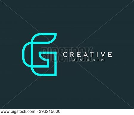 G Letter Vector Blue Line Logo Design Template. Creative Logotype Icon Symbol. Gaming, E-sports, Or 