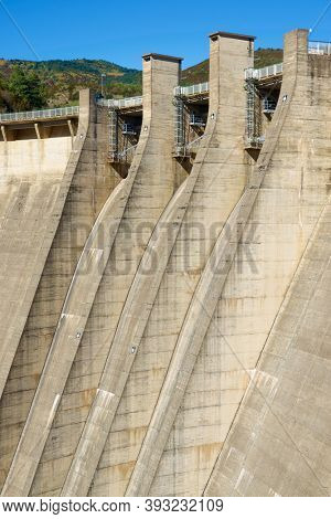 Bubal Dam in Tena Valley, Pyrenees, Huesca province, Aragon in Spain.