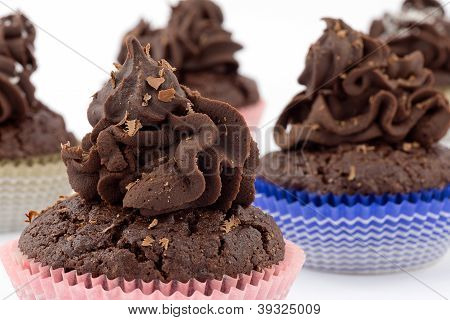 cupcakes med chokolade ganache