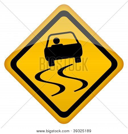 Vector slippery road sign