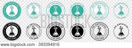 No Artificial Colors And Dyes Icon For Skin And Body Cosmetic Or Food And Drink. Vial Test Vector Sy