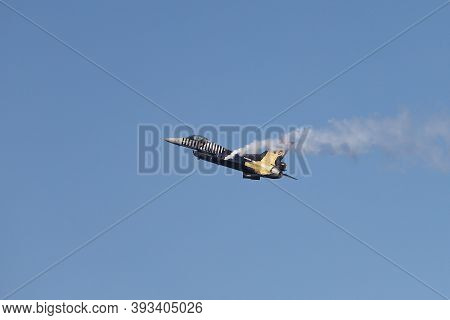 Bursa, Turkey - October 12, 2020: Soloturk Air Aerobatics Show In Mudanya District During 98th Anniv