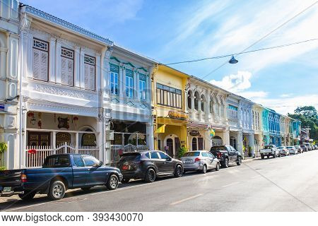 Phuket, Thailand - May 5, 2015 : Old Building Chino Portuguese Style Landmark In Phuket On May 5, 20