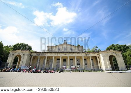 Bucharest, Romania - May 13, 2019: The Abandoned And Vandalised Ruin Of Bazilescu Summer Theatre.