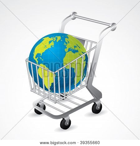 Indkøbskurv transporterer kloden