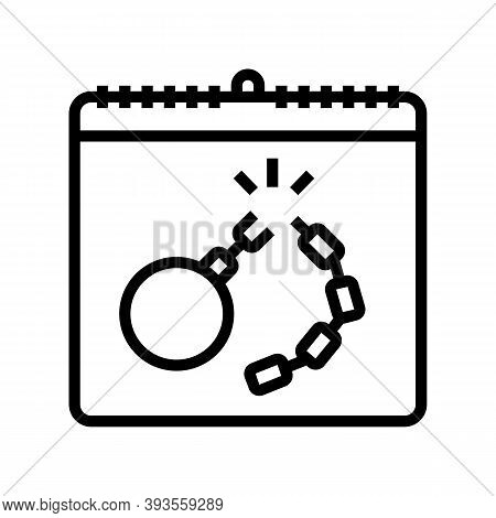 Remembrance Of Slave Trade And Abolition Line Icon Vector. Remembrance Of Slave Trade And Abolition 