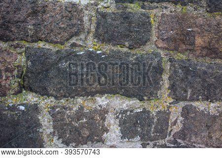 Castle Wall Made Of Old Stones. Castle Wall Made Of Old Stones Textures For Design And Photo Backgro